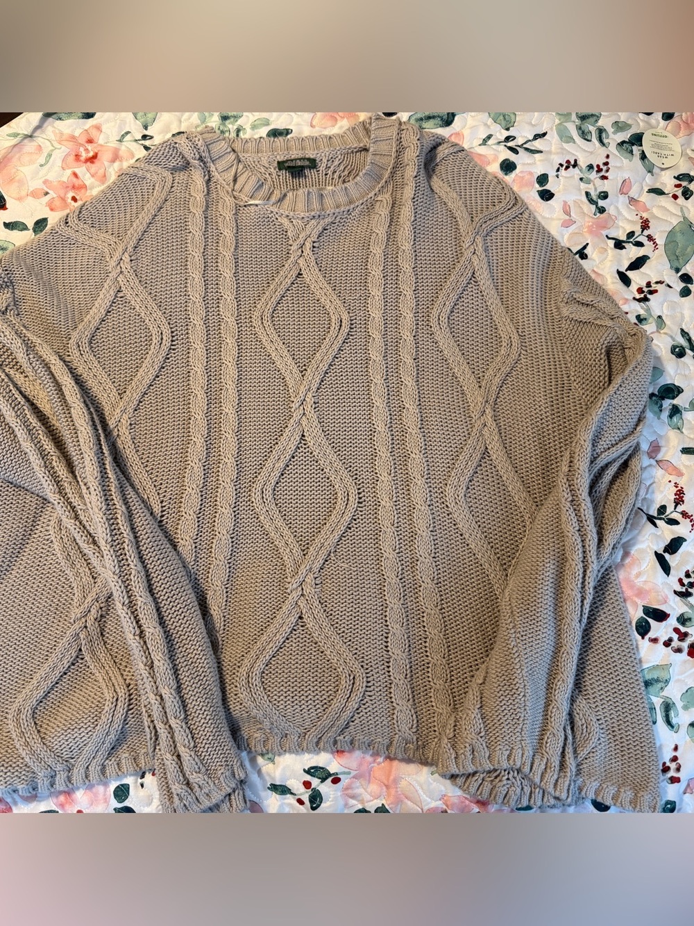 wild fable Taupe Cable Knit Crewneck Sweater